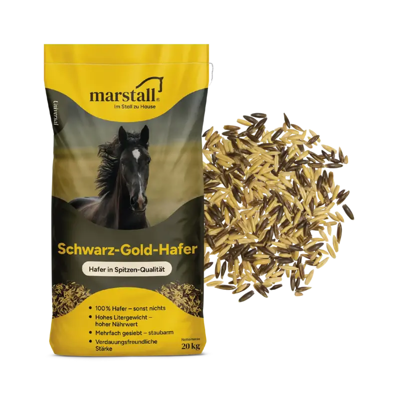 Marstall Schwarz-Gold-Hafer Sack 20 kg